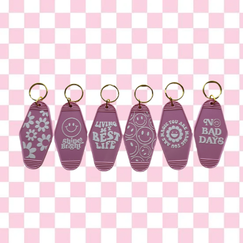 Pink & Gold Motel Keychain